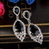 BriLove Teardrop Chandelier Earrings Silver Tone in Women's Drop & Dangle Earrings