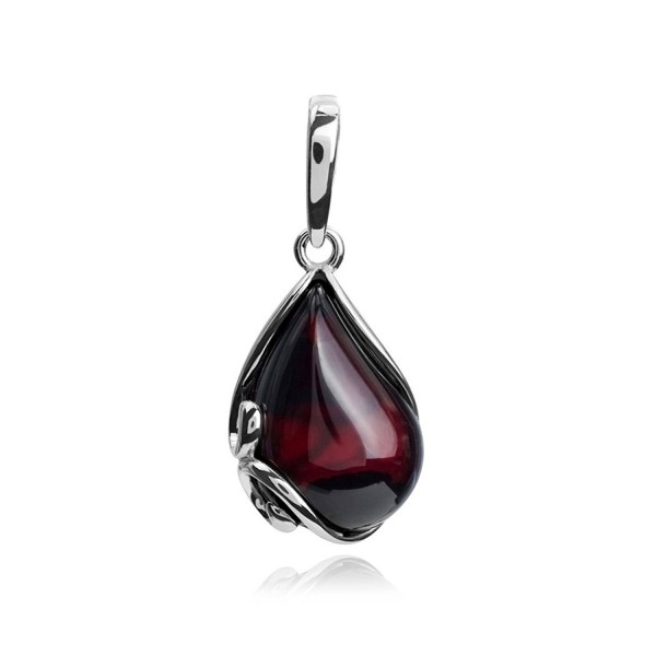 Cherry Amber Sterling Silver Pendant - CI12N2DL1WJ