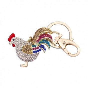 EVER FAITH Women's Austrian Crystal Rooster Keychain - Multicolor Gold-Tone - CR11BGDKCQ9