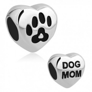 LovelyJewelry Dog Mom Charm Pet Paw Print Beads For Bracelet - CN12MYMSGE5