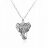Cyntan Vintage Elephant Pendent Necklace Animal Ring Jewelry For Women Silver Tone - Necklace - C01868S834Q
