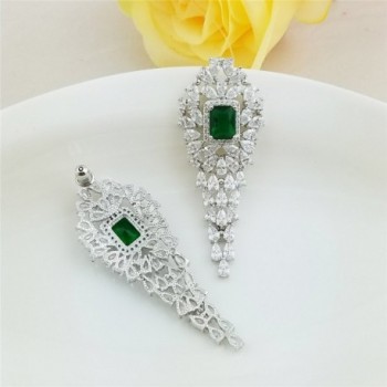 SELOVO Vintage Zirconia Emerald Earrings in Women's Drop & Dangle Earrings