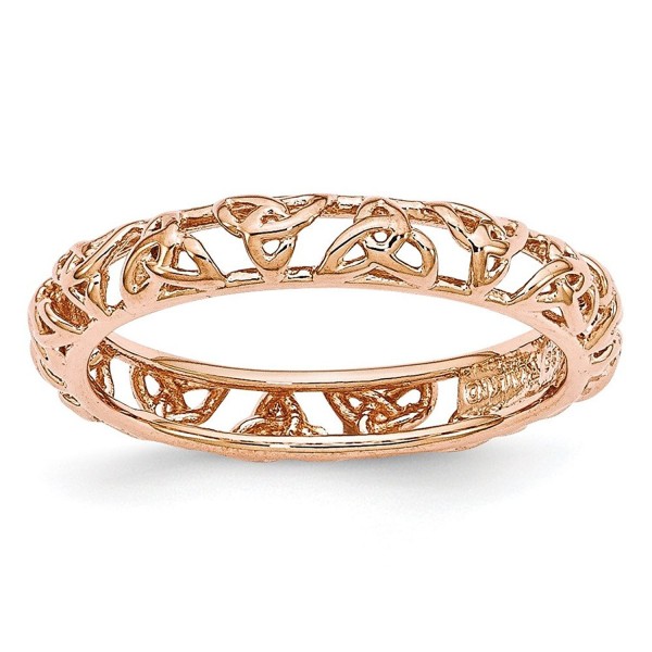 Rose Gold Tone Plated Sterling Silver Stackable 3.5mm Celtic Knot Band - CP12JRLJBU9