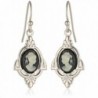 1928 Jewelry Embellish Vintage-Inspired Cameo Drop Earrings - CR115D7BEUR