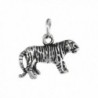 Sterling Silver Tiny Tiger Charm 18 inch Necklace- 3/4 inch - CG111FJ2XHF