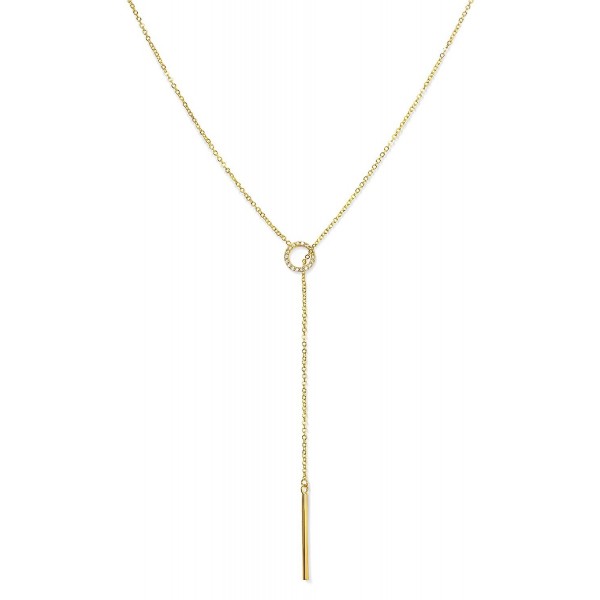 Benevolence Gold Necklace Lariat Vertical - C4188KRZSD8