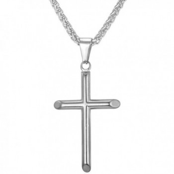 Simple Classic Pendant Necklace Stainless - Simple Cross-Silver - CE12D3N2K8H