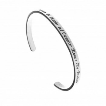 Daughter Distance Inspirational Messaged Bracelet in Women's Cuff Bracelets