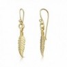 Yellow Plated Sterling Feather Earrings