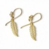 Yellow Plated Sterling Feather Earrings in Women's Drop & Dangle Earrings