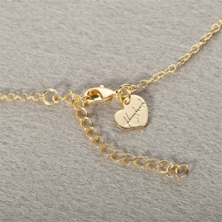 Women Dainty Handmade Wafer Pendant Necklace 14K Gold Fill Glass ...