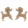 EVER FAITH Dog Austrian Crystal Toy Poodle Stud Earrings Topaz Color - CQ11BGDM9PV