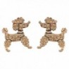 EVER FAITH Dog Austrian Crystal Toy Poodle Stud Earrings Topaz Color - CQ11BGDM9PV