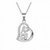 Cos2be Love Heart Pendant Necklace for Women - Silver - CX12F7U51RV