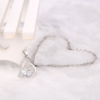 Cos2be Heart Pendant Necklace Zirconia in Women's Chain Necklaces