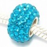 925 Sterling Silver "Teal Crystals" Charm Bead - CL1267WJ525