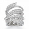 Delicin Jewelry Rhodium Plated Cubic Zirconia Wide Band Cocktail Ring - CW17X68S36X