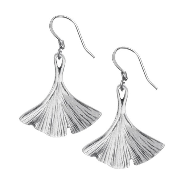 Danforth - Ginkgo Leaf Pewter Wire Earrings - CF110MMJFOZ