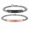 Couples Charm Bracelets Stainless Steel Chic Lovers Bangles Valentines Day Gift - C11883XY22D