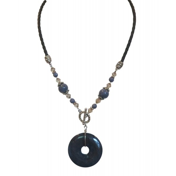 Unique Handmade Jewelry Crystal Blue Donut Pendant Necklace - C411ZKSJCHV Unique Handmade Jewelry Crystal Blue Donut Pendant Necklace - C411ZKSJCHV