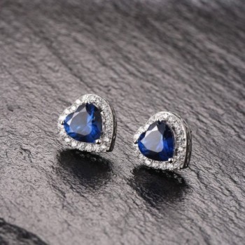 Caperci Sterling Created Sapphire Earrings