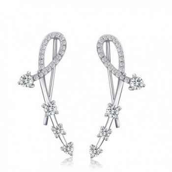 Ear Crawler- Mariafashion 925 Sterling Silver Ear Wire Ear Cuff Earring Ear Vine Climber - CV12NBA52F3