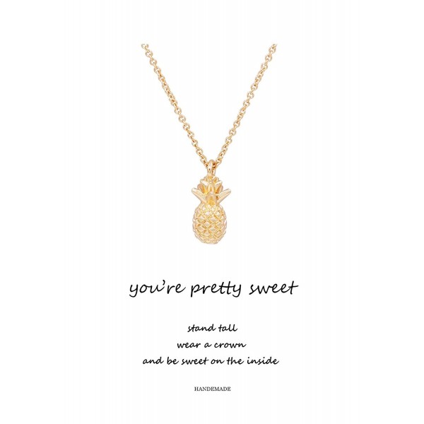 Geerier You're Pretty Sweet Pineapple Pendent Necklace - Pineapple - CX185WAIMKM