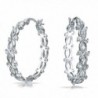 Bling Jewelry Clear CZ Bridal Infinity Hoop Earrings Rhodium Plated Brass - C311CZFRP6H