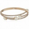 GUESS Womens Rhinestone Flex Pearl Bypass Bracelet - Gold - CJ185LMOOXK