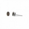 Oval Small Brown Smoky Quartz Post Stud Earrings Sterling Silver - CB118HOK11L