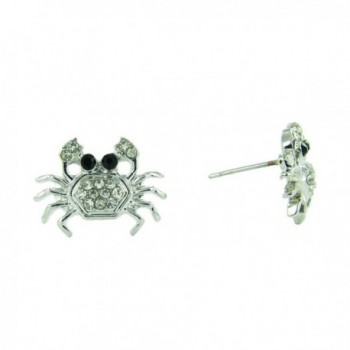 Mini Crystal Crab Hex Stud Earrings - Clear - C712NB4JFAN