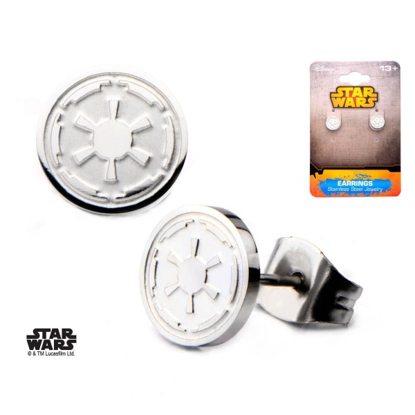 Star Wars Galactic Empire Symbol Stud Earrings Silver Plated Stainless Steel - C711AXK23TJ