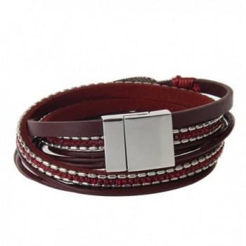 Genuine Leather Bracelet Pendant JOYMIAO in Women's Cuff Bracelets