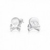 Bling Jewelry Goth Punk Rock Skull Crossbones Stud earrings 925 Sterling Silver 95mm - C011KEN807P