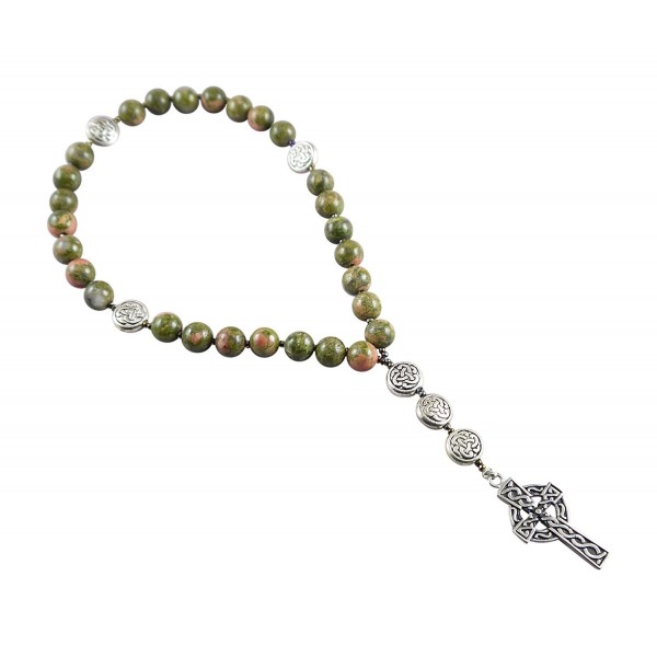 Anglican Rosary Beads- Unakite- Epidote- Celtic Cross- Prayer Bag- Instruction Booklet - C112MZ2WQ6T