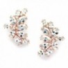 Mariell Blush Rose Gold CZ Earrings with Marquis-Cut Clusters - Bridal- Wedding & Mother of Bride Glamour - CM12JGUEOML