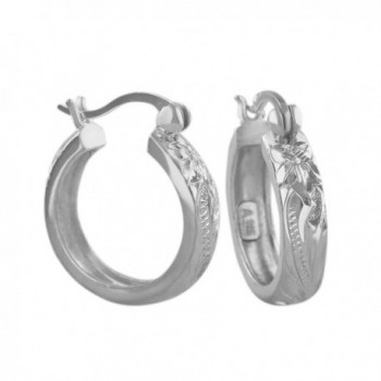 Sterling Silver 11/16 Inch Engraved Hoop Earrings - C4116GOWR0R
