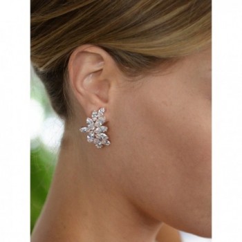 Mariell Blush Earrings Marquis Cut Clusters in Women's Clip-Ons Earrings