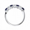 Created Sapphire 7 Stone Rhodium Sterling in Women's Band Rings