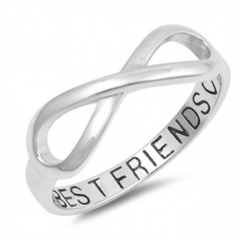 Infinity Best Friends Heart Ring .925 Sterling Silver Friendship Band Sizes 5-10 - CR1836RH0XH