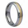 MJ 6mm Gold Plated Center Groove Ring Tungsten Carbide High Polished Band - C311SEFW2UL