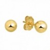 JewelStop 14k Real Yellow Gold Stud Ball Earrings- Gold Friction Backs - 7 mm - C711Y7007JP