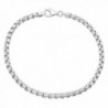 3mm Real 925 Sterling Silver Nickel-Free Italian Rounded Box Chain Bracelet + Bonus Polishing Cloth - C611UMNCREJ