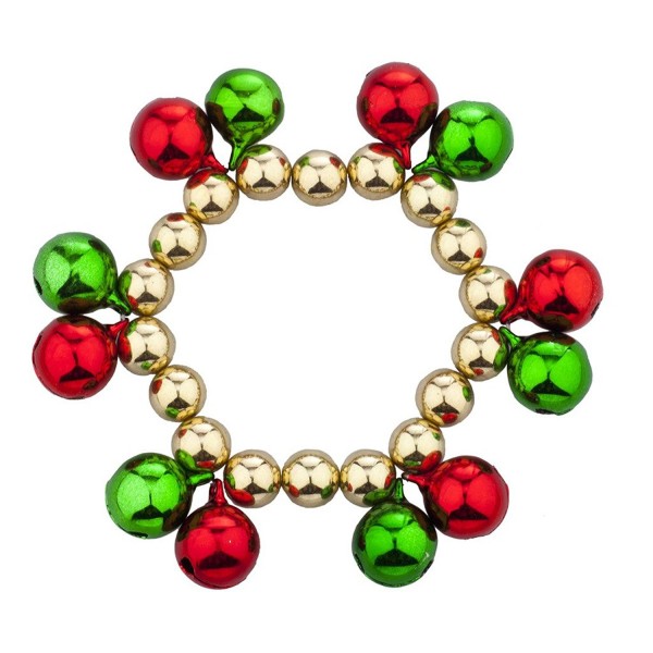 Lux Accessories Goldtone Christmas X-Mas Holiday Double Jungle Bells Bracelet - CB12LO55BYV