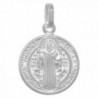 Sterling Silver Benedict Medal Round in Women's Pendants