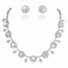 EVER FAITH Bridal Silver-Tone Flower Snowflake Necklace Earrings Set Clear Austrian Crystal - CP11GG5RYR7