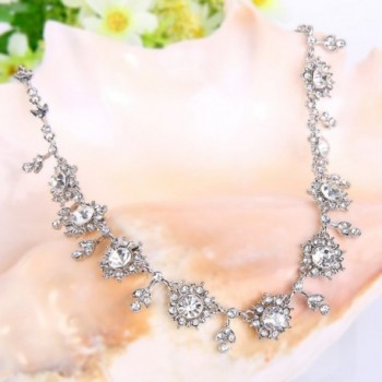 EVER FAITH Silver Tone Snowflake Necklace in Women's Jewelry Sets