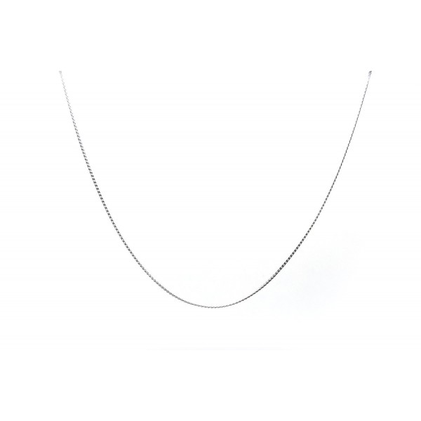 Millardo Jewelry Basic Collections 1.2mm Wide 18K White Gold Ultra Slim Rope Chain Necklace (22 Inches) - CS12C5VQUAL