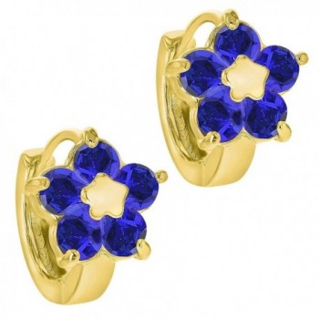 Plated Flower Huggie Womens Earrings