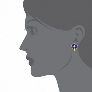 Plated Flower Huggie Womens Earrings in Women's Hoop Earrings